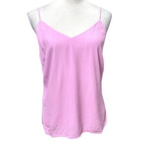 Something Navy Camisole Top V-Neck Low Back Spaghetti Strap Pink Women's Small